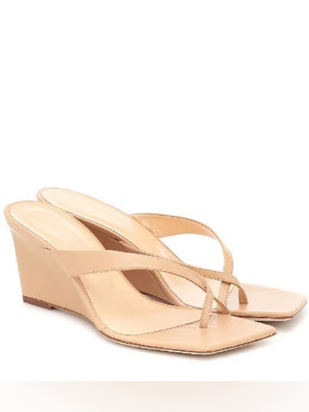 By Far Theresa Wedge Sandals Beige